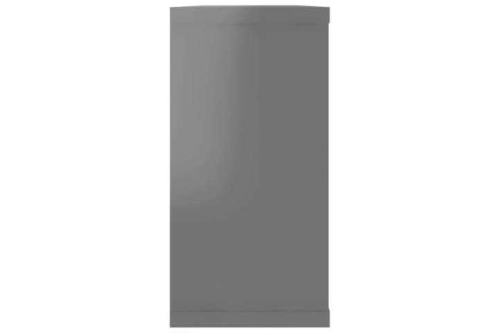 Vägghylla kubformad 6 st grå högglans 100x15x30 cm spånskiva - Grå - Förvaring - Köksförvaring - Kökshylla