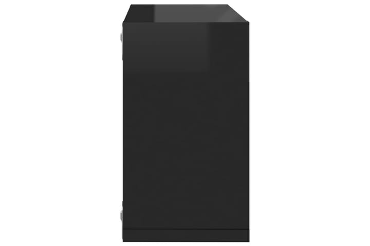 Vägghylla kubformad 6 st svart högglans 26x15x26 cm - Svart - Förvaring - Köksförvaring - Kökshylla