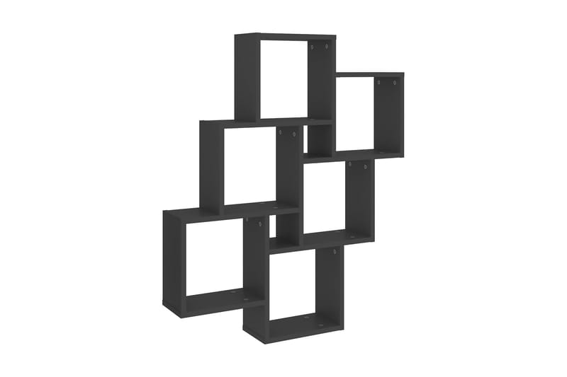 Vägghylla kubformad Grå 78x15x93 cm spånskiva - Grå - Förvaring - Köksförvaring - Kökshylla