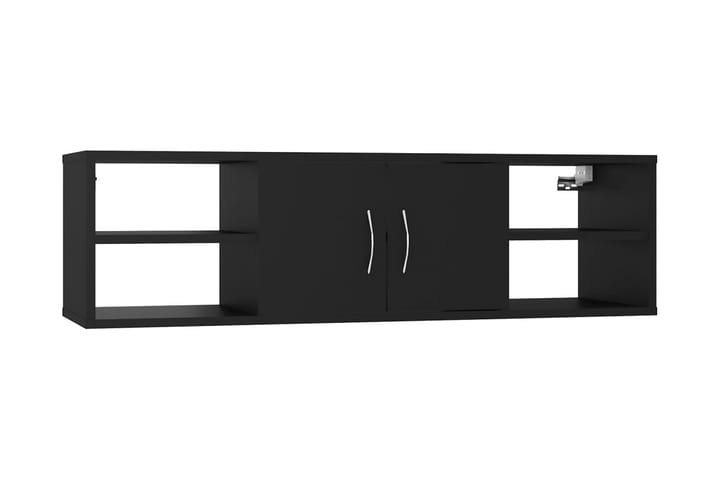 Vägghylla svart 102x30x29 cm spånskiva