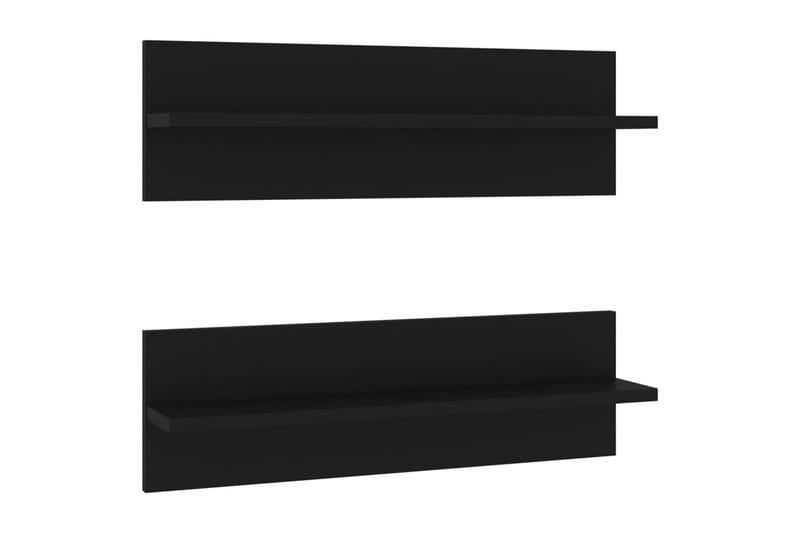 Vägghyllor 2 st svart 60x11,5x18 cm spånskiva - Svart - Förvaring - Köksförvaring - Kökshylla