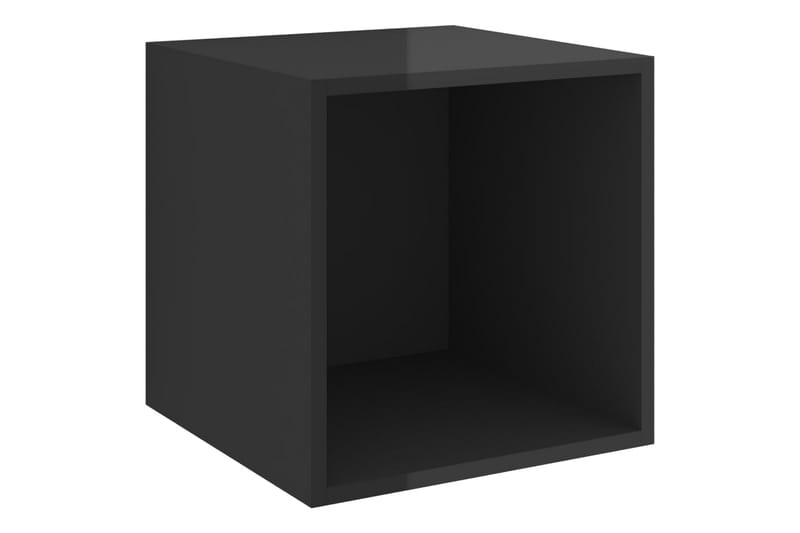 Väggskåp 4 st högglans svart 37x37x37 cm spånskiva - Svart - Förvaring - Köksförvaring - Kökshylla