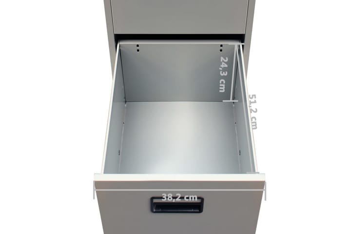 Arkivskåp med 3 lådor grå 102,5 cm stål - Grå - Förvaring - Skåp