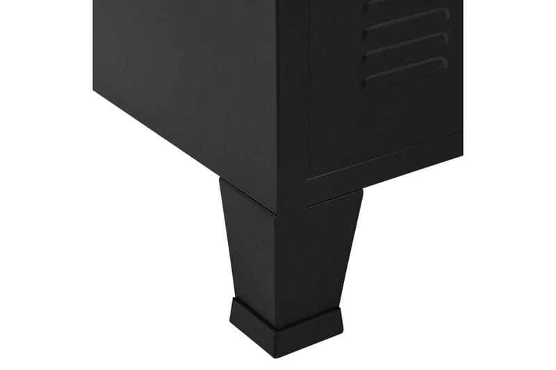 Dokumentskåp med 4 dörrar industriell svart 75x40x80 cm stål - Svart - Förvaring - Skåp