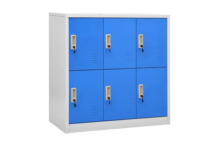 Förvaringsskåp ljusgrå och blå 90x45x92,5 cm stål