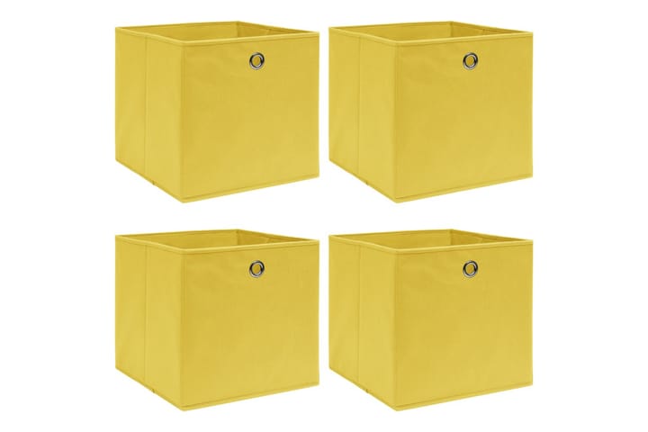 Förvaringslådor 4 st gul 32x32x32 cm tyg - Gul - Förvaring - Småförvaring - Förvaringslådor