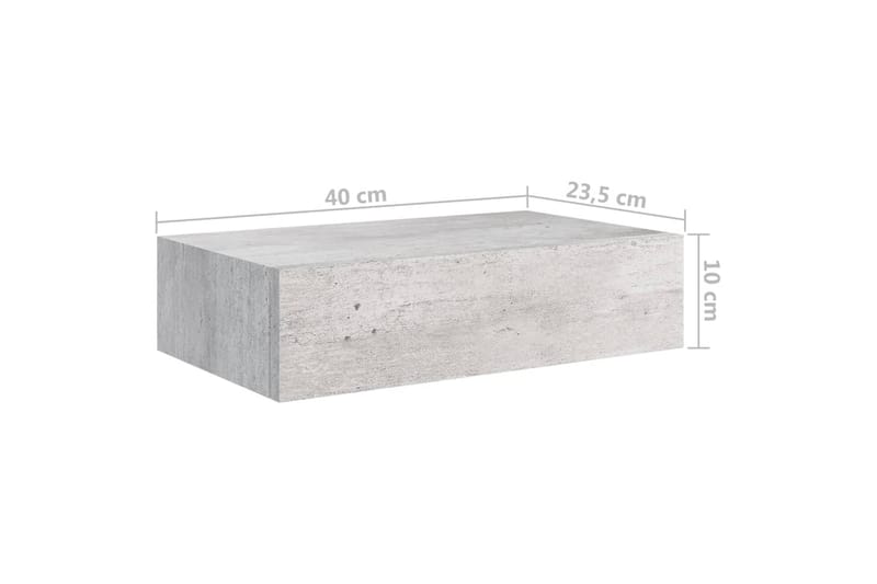 Vägglådor betonggrå 2 st 40x23,5x10 cm MDF - Betonggrå - Förvaring - Småförvaring - Förvaringslådor