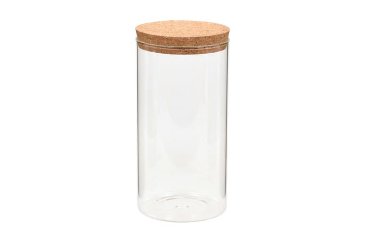 Förvaringsburkar i glas med korklock 6 st 1100 ml - Transparent - Förvaring - Småförvaring