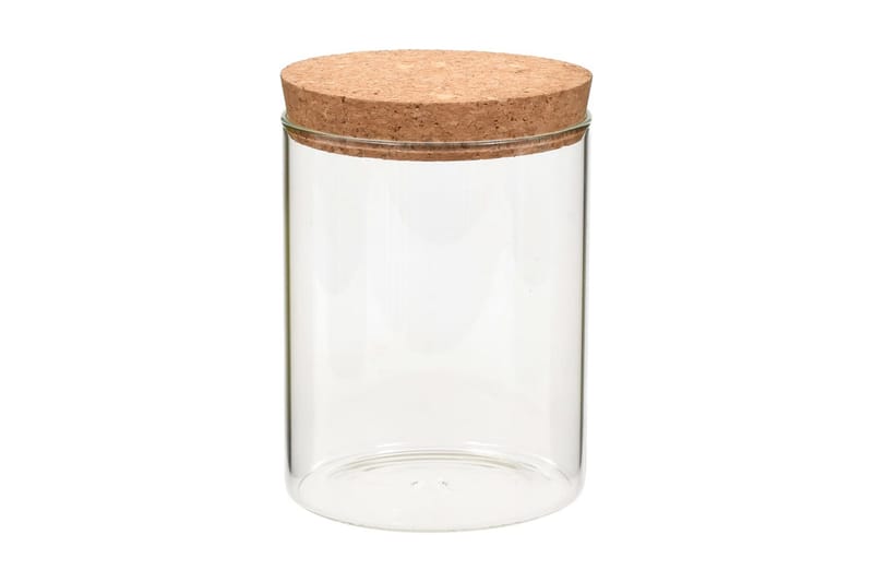 Förvaringsburkar i glas med korklock 6 st 650 ml
