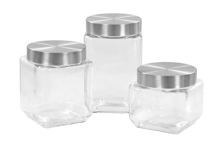 Förvaringsburkar i glas med korklock 6 st 800/1200/1700 ml
