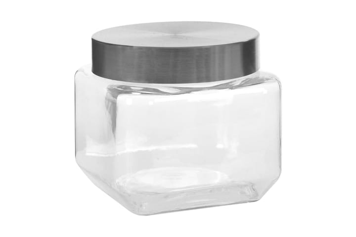 Förvaringsburkar i glas med silvriga lock 6 st 800 ml - Transparent - Förvaring - Småförvaring