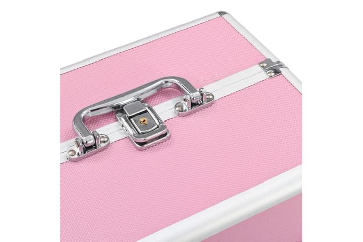 Sminklåda 22x30x21 cm rosa aluminium - Rosa - Förvaring - Småförvaring