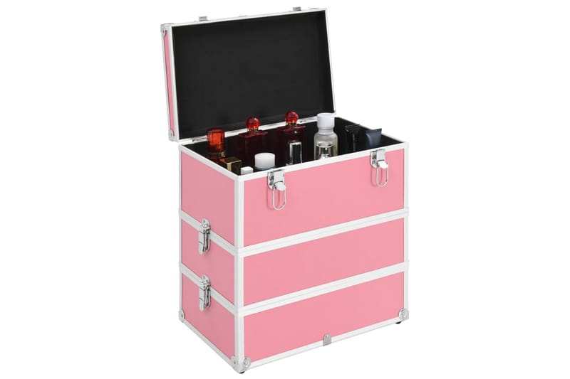 Sminklåda 37x24x40 cm rosa aluminium - Rosa - Förvaring - Småförvaring
