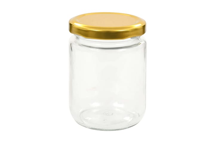 Syltburkar i glas med guldfärgade lock 48 st 230 ml - Guld - Förvaring - Småförvaring