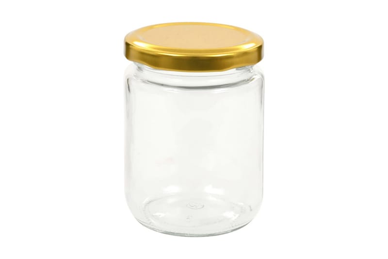 Syltburkar i glas med guldfärgade lock 96 st 230 ml - Guld - Förvaring - Småförvaring