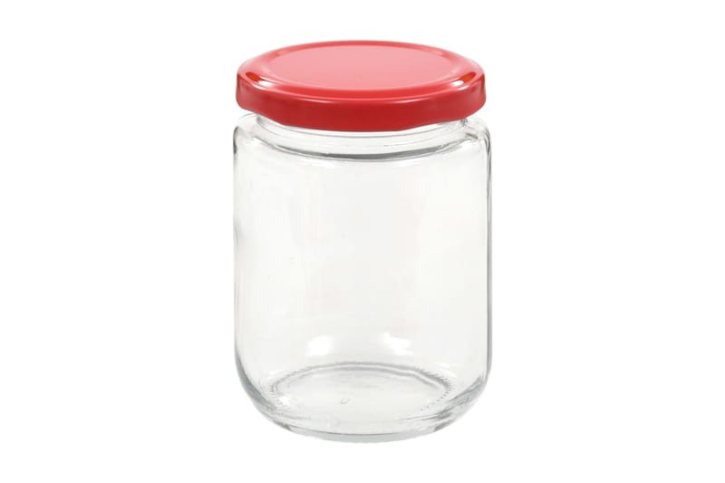 Syltburkar i glas med röda lock 48 st 230 ml
