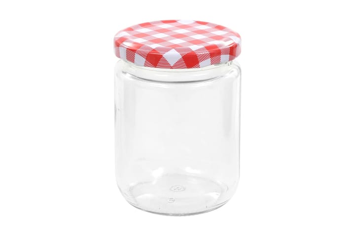 Syltburkar i glas med vita och röda lock 96 st 230 ml - Röd - Förvaring - Småförvaring