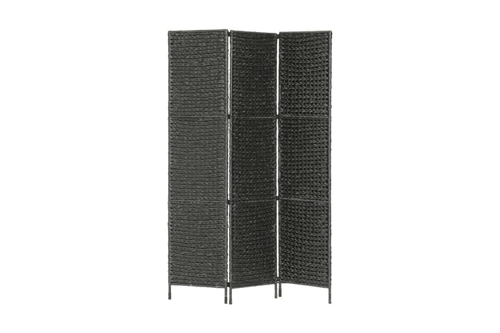 Rumsavdelare 3 paneler vattenhyacint 116x160 cm svart