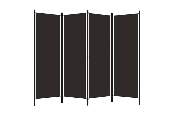 Rumsavdelare 4 paneler brun 200x180 cm