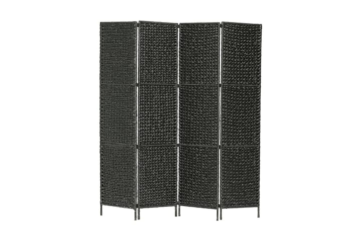 Rumsavdelare 4-paneler vattenhyacint 154x160 cm svart