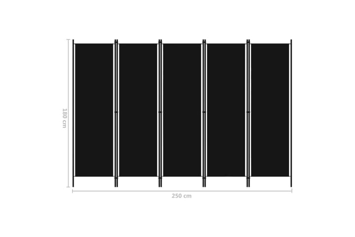 Rumsavdelare 5 paneler svart 250x180 cm - Svart - Inredning & dekor - Dekor & inredningsdetaljer - Rumsavdelare