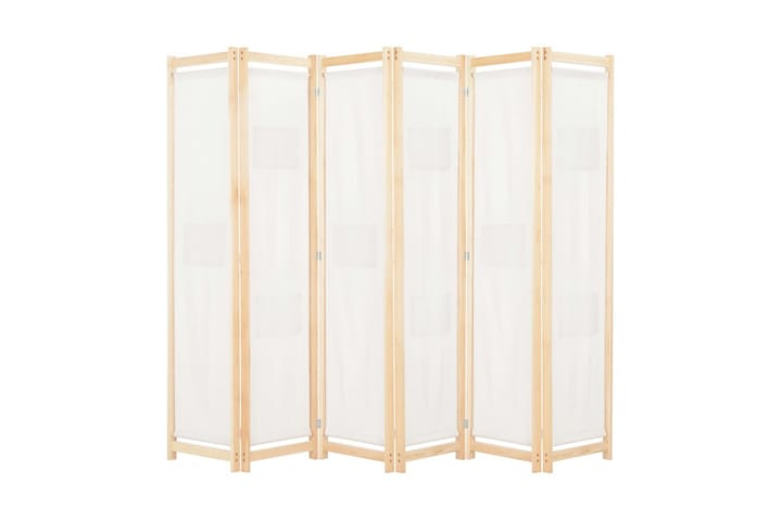 Rumsavdelare 6 paneler 240x170x4 cm gräddvit tyg