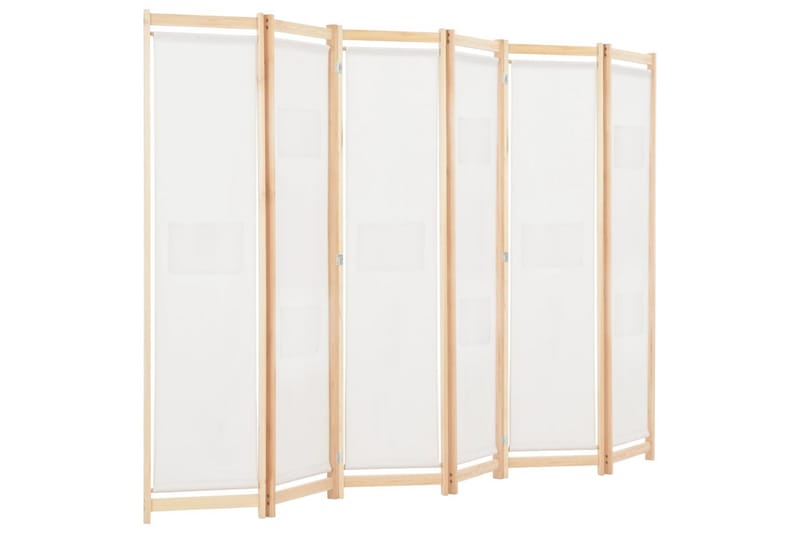 Rumsavdelare 6 paneler 240x170x4 cm gräddvit tyg - Vit - Inredning & dekor - Dekor & inredningsdetaljer - Rumsavdelare