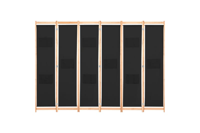 Rumsavdelare 6 paneler 240x170x4 cm svart tyg - Svart - Inredning & dekor - Dekor & inredningsdetaljer - Rumsavdelare