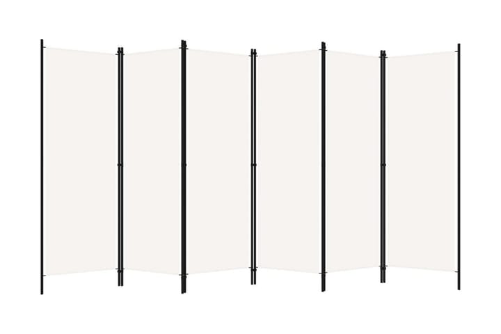 Rumsavdelare 6 paneler gräddvit 300x180 cm
