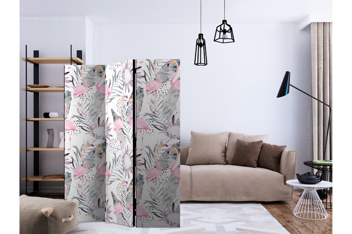 RUMSAVDELARE Flamingos and Twigs 135x172 cm - Artgeist sp. z o. o. - Inredning & dekor - Dekor & inredningsdetaljer - Rumsavdelare