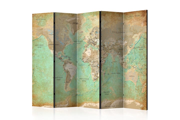 RUMSAVDELARE Turquoise World Map 225x172