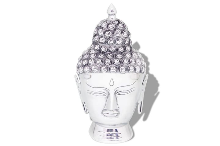 Buddhahuvud-dekoration aluminium silver