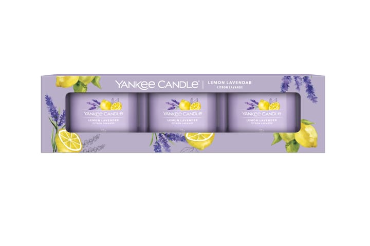 FILLED VOTIVE Lemon Lavender Doftljus 3-pack