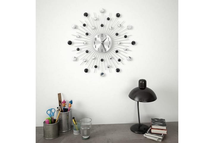 Väggklocka med Quartz-urverk 50 cm modern design - Silver - Inredning & dekor - Dekor & inredningsdetaljer