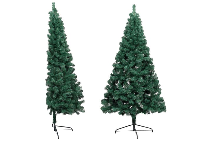 Halv plastgran med LED och julgranskulor grön 210 cm - Inredning & dekor - Julpynt & helgdekoration - Julpynt & juldekoration - Juldekorationer utomhus