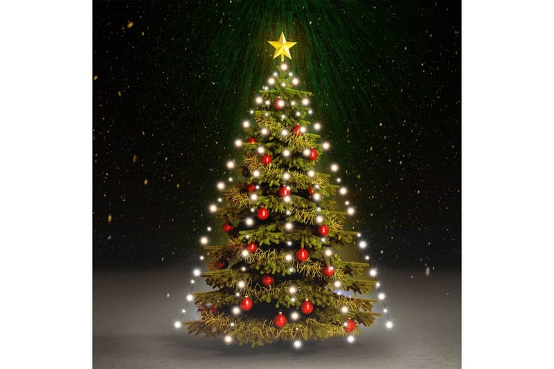 Ljusnät för julgran 210 lysdioder kallvit 210 cm