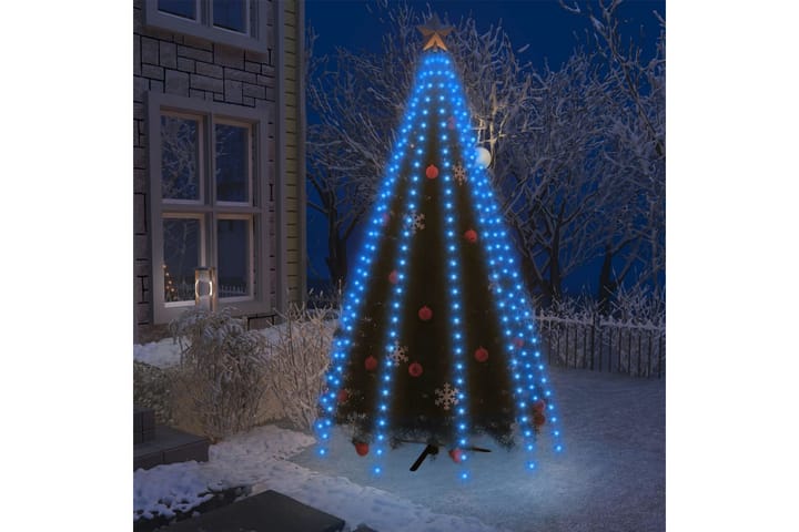 Ljusnät för julgran 250 LED blå 250 cm