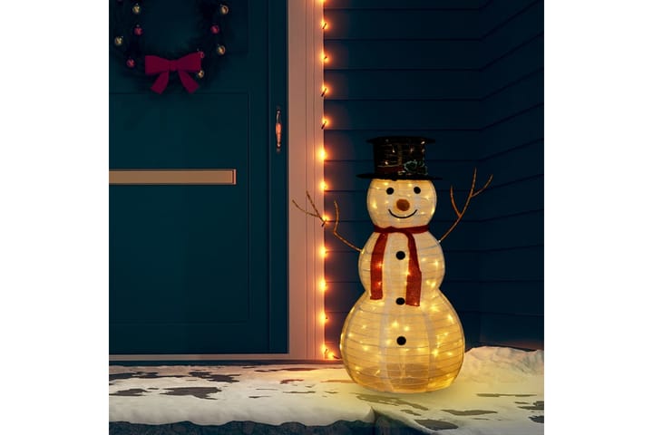 Dekorativ julgran med LED lyxigt tyg 90 cm - Vit - Inredning & dekor - Julpynt & helgdekoration - Julpynt & juldekoration - Plastgran