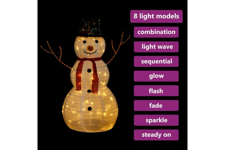 Dekorativ julgran med LED lyxigt tyg 90 cm - Vit - Inredning & dekor - Julpynt & helgdekoration - Julpynt & juldekoration - Plastgran
