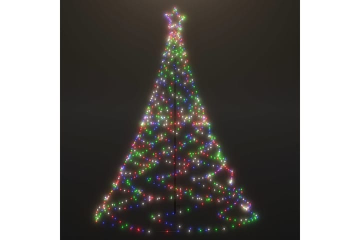 Julgran med metallstång 1400 LED flerfärgad 5 m - Flerfärgad - Inredning & dekor - Julpynt & helgdekoration - Julpynt & juldekoration - Plastgran