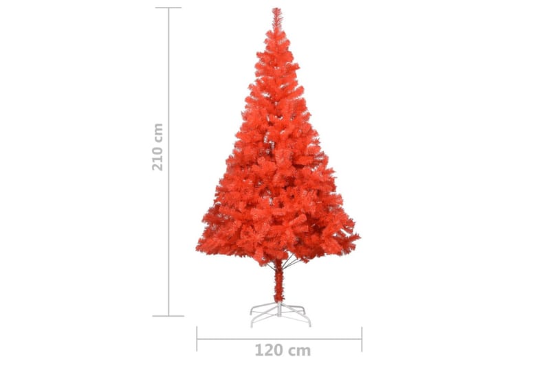Plastgran med LED och julgranskulor röd 210 cm PVC - Inredning & dekor - Julpynt & helgdekoration - Julpynt & juldekoration - Plastgran