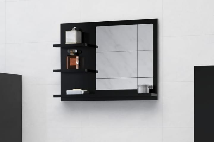Badrumsspegel svart 60x10,5x45 cm spånskiva - Svart - Inredning & dekor - Speglar - Badrumsspegel