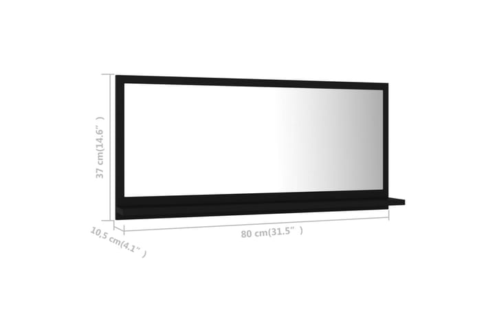 Badrumsspegel svart 80x10,5x37 cm spånskiva - Svart - Inredning & dekor - Speglar - Badrumsspegel