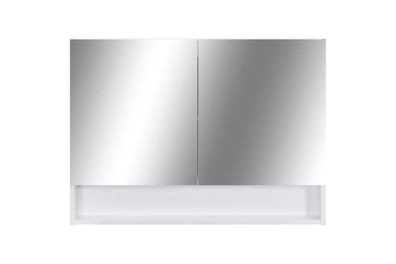 LED-Spegelskåp för badrum vit 80x15x60 cm MDF - Vit - Inredning & dekor - Speglar - Spegelmöbler - Spegelskåp