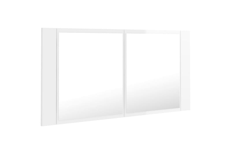 Spegelskåp för badrum LED vit högglans 90x12x45 cm - Vit - Inredning & dekor - Speglar - Spegelmöbler - Spegelskåp