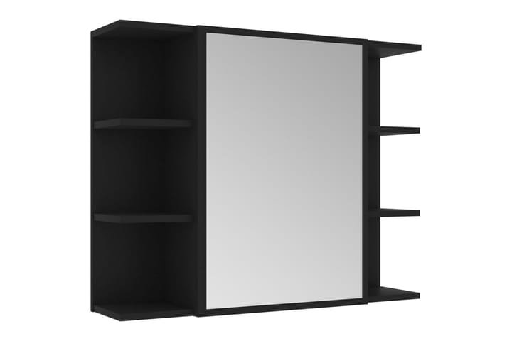 Spegelskåp för badrum svart 80x20,5x64 cm spånskiva - Svart - Inredning & dekor - Speglar - Spegelmöbler - Spegelskåp