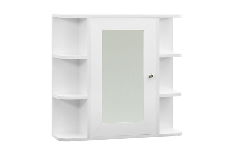 Spegelskåp för badrum vit 66x17x63 cm MDF - Vit - Inredning & dekor - Speglar - Spegelmöbler - Spegelskåp