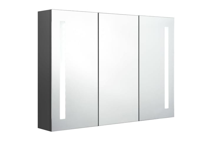 Spegelskåp med LED 89x14x62 cm grå - Grå - Inredning & dekor - Speglar - Spegelmöbler - Spegelskåp