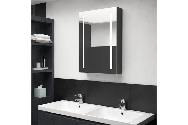 Spegelskåp med LED svart 50x13x70 cm - Svart - Inredning & dekor - Speglar - Spegelmöbler - Spegelskåp