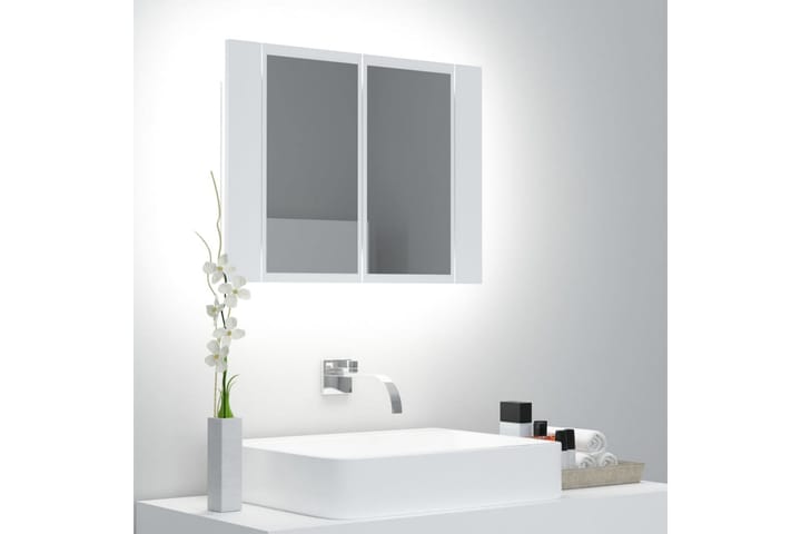 Spegelskåp med LED vit 60x12x45 cm